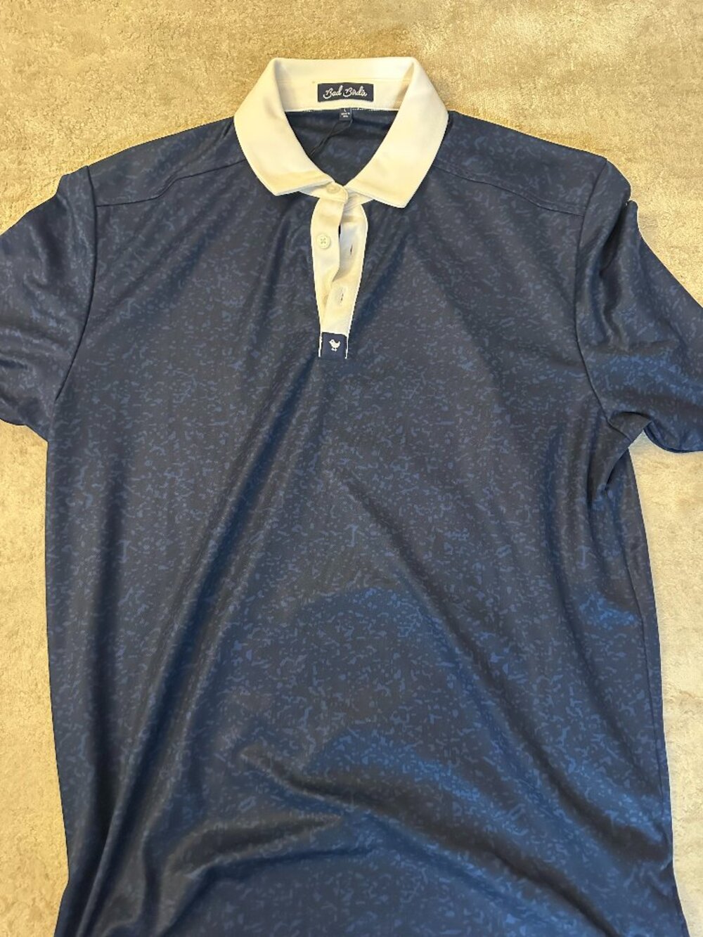 Bad Birdie Navy/White Polo (NEW) - Large